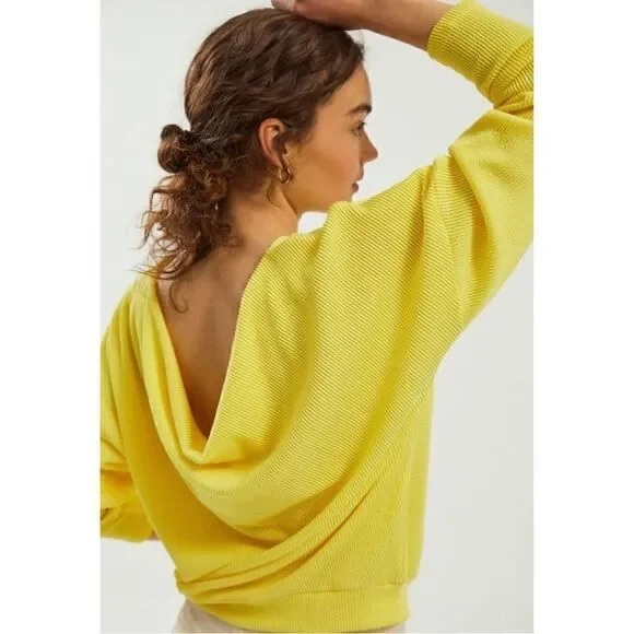 Anthropologie Maeve Kasi Pullover Top size XL low back waffle knit ribbed - Picture 8 of 9